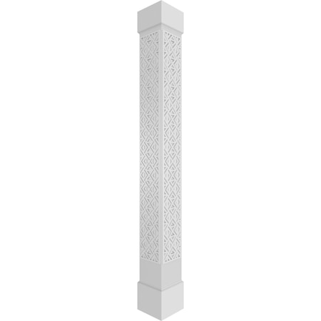 Craftsman Classic Square Non-Tapered Mid-Century Fretwork Column W/ Standard Capital & Standard Base